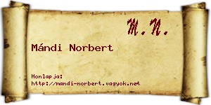 Mándi Norbert névjegykártya